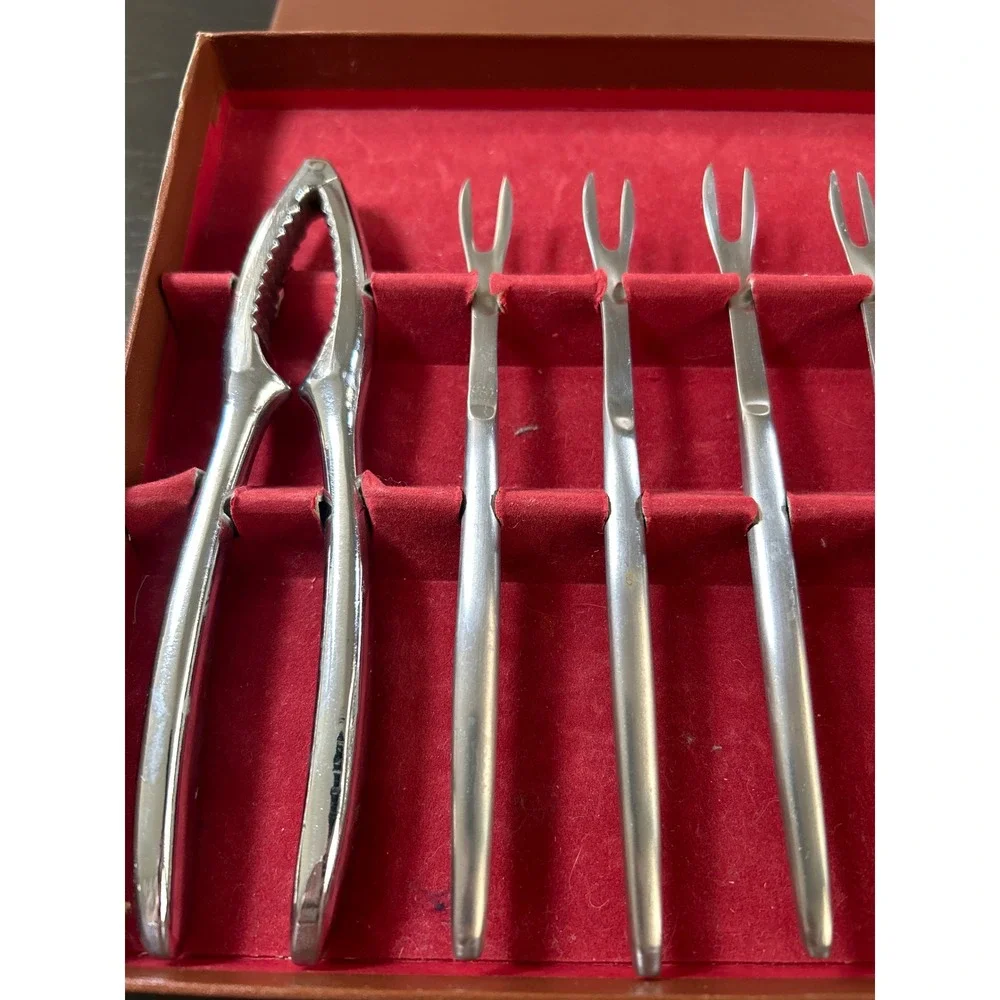 Vintage Kalmar Designs Nutcracker Seafood Tool Set 8 Piece Stainless Steel Italy